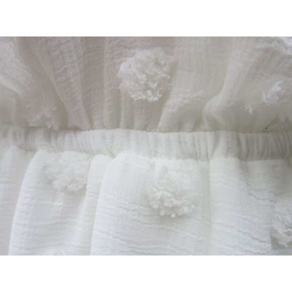 Blu Pepper Womens Dress Swiss Dot Chiffon Lined Button Front‎ White M - Picture 9 of 14